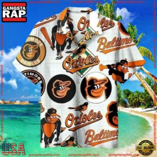 MLB Baltimore Orioles Classic Logo Summer Hawaiian Shirt