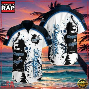 MLB Batter Up Splatter LA Dodgers Hawaiian Shirt - Dynamic Fan Wear