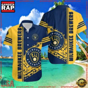 MLB Brewers Game Day - Milwaukee Brewers Floral Aloha Shirt