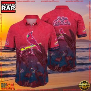 MLB Cardinals In Paradise Red Tropical Hawaiian Shirt