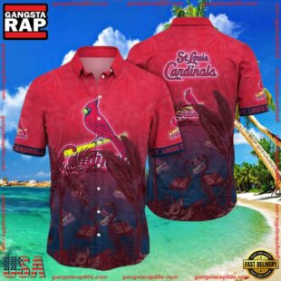 MLB Cardinals In Paradise Red Tropical Hawaiian Shirt