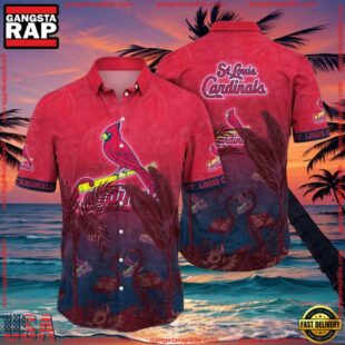 MLB Cardinals In Paradise Red Tropical Hawaiian Shirt