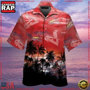 MLB Cardinals Island Sunset St. Louis Cardinals Tropical Hawaiian Shirt