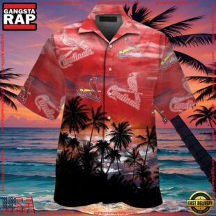 MLB Cardinals Island Sunset St. Louis Cardinals Tropical Hawaiian Shirt