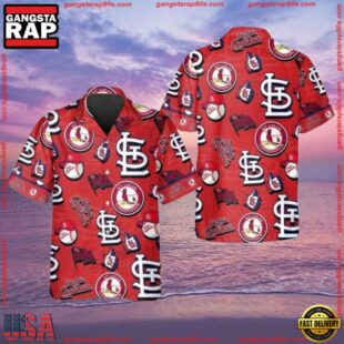 MLB Champion's Emblem Red St. Louis Cardinals Hawaiian Shirt