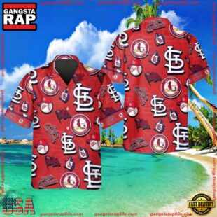 MLB Champion's Emblem Red St. Louis Cardinals Hawaiian Shirt