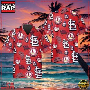 MLB Champion's Emblem Red St. Louis Cardinals Hawaiian Shirt