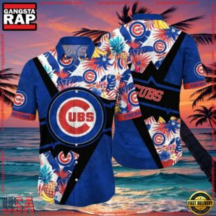 MLB Chicago Cubs Aloha Pitch Hawaiian Shirt - Vivid Flower Power