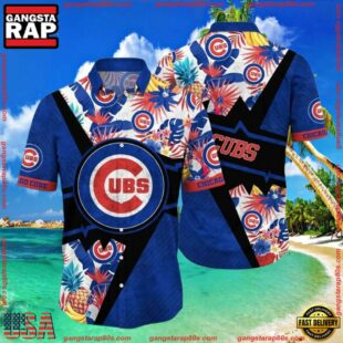 MLB Chicago Cubs Aloha Pitch Hawaiian Shirt - Vivid Flower Power