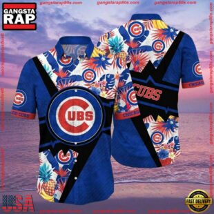 MLB Chicago Cubs Aloha Pitch Hawaiian Shirt - Vivid Flower Power