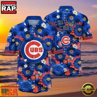 MLB Chicago Cubs Floral Fanfare Aloha Hawaiian Shirt