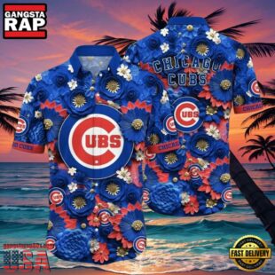 MLB Chicago Cubs Floral Fanfare Aloha Hawaiian Shirt