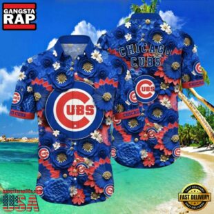 MLB Chicago Cubs Floral Fanfare Aloha Hawaiian Shirt