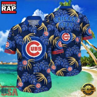 MLB Chicago Cubs Midnight Palm Aloha Hawaiian Shirt