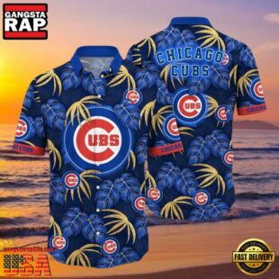 MLB Chicago Cubs Midnight Palm Aloha Hawaiian Shirt