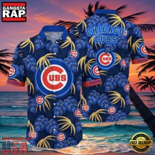 MLB Chicago Cubs Midnight Palm Aloha Hawaiian Shirt