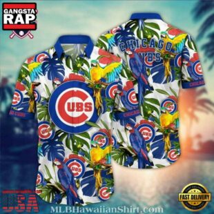 MLB Chicago Cubs Parrot Paradise Aloha Hawaiian Shirt