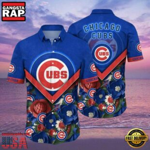 MLB Chicago Cubs Royal Blooms Aloha Hawaiian Shirt