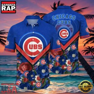 MLB Chicago Cubs Royal Blooms Aloha Hawaiian Shirt