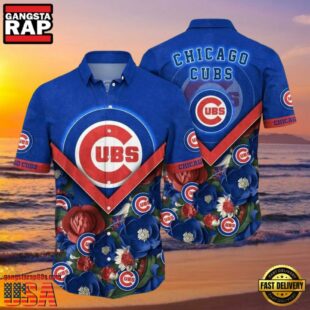 MLB Chicago Cubs Royal Blooms Aloha Hawaiian Shirt