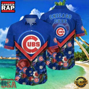 MLB Chicago Cubs Royal Blooms Aloha Hawaiian Shirt