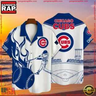 MLB Chicago Cubs Summer Hawaiian Shirt With Stadium Motif