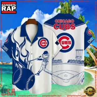 MLB Chicago Cubs Summer Hawaiian Shirt With Stadium Motif