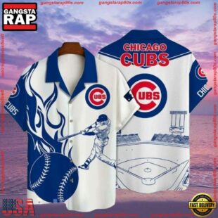 MLB Chicago Cubs Summer Hawaiian Shirt With Stadium Motif