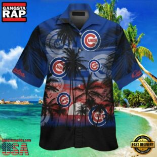 MLB Chicago Cubs Sunset Palms Aloha Hawaiian Shirt