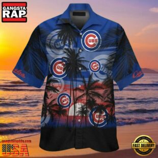 MLB Chicago Cubs Sunset Palms Aloha Hawaiian Shirt