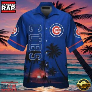 MLB Chicago Cubs Sunset Serenity Aloha Hawaiian Shirt