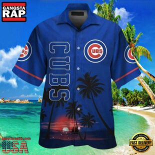 MLB Chicago Cubs Sunset Serenity Aloha Hawaiian Shirt