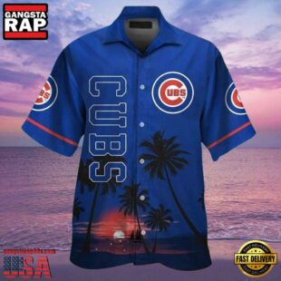 MLB Chicago Cubs Sunset Serenity Aloha Hawaiian Shirt