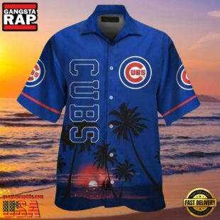 MLB Chicago Cubs Sunset Serenity Aloha Hawaiian Shirt