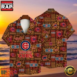 MLB Chicago Cubs Tribal Tribute Aloha Hawaiian Shirt