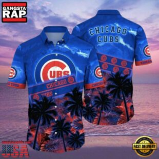 MLB Chicago Cubs Twilight Palms Aloha Hawaiian Shirt