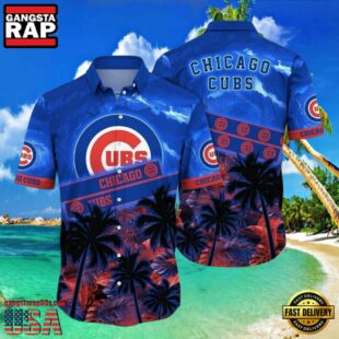 MLB Chicago Cubs Twilight Palms Aloha Hawaiian Shirt