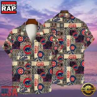 MLB Chicago Cubs Vintage Tribal Print Aloha Hawaiian Shirt