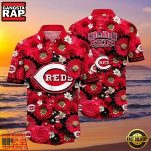 MLB Cincinnati Reds Blooming Baseball Aloha Hawaiian Shirt