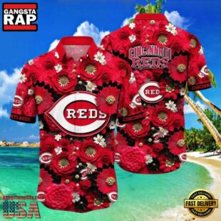 MLB Cincinnati Reds Blooming Baseball Aloha Hawaiian Shirt