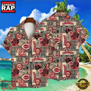 MLB Cincinnati Reds Tiki Totem Tropical Hawaiian Shirt Cultural Fusion Design