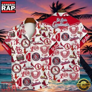 MLB Classic Cardinal Pride White St. Louis Hawaiian Shirt