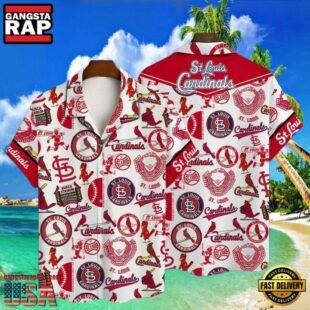 MLB Classic Cardinal Pride White St. Louis Hawaiian Shirt