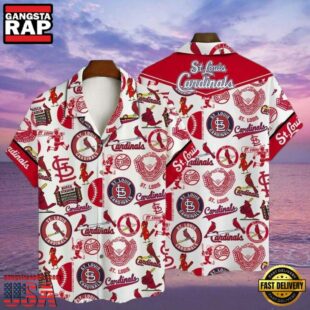 MLB Classic Cardinal Pride White St. Louis Hawaiian Shirt