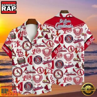 MLB Classic Cardinal Pride White St. Louis Hawaiian Shirt