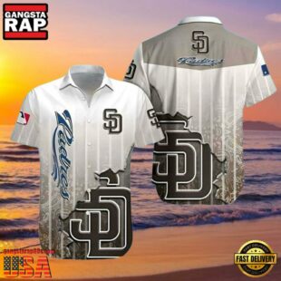 MLB Classic Pinstripe San Diego Padres Hawaiian Button-Up