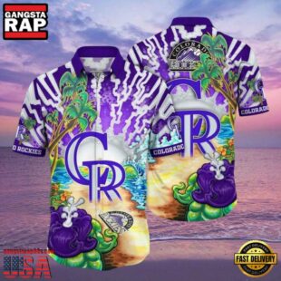 MLB Colorado Rockies Beachfront Celebration Tropical Shirt