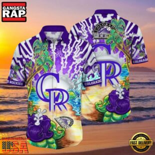 MLB Colorado Rockies Beachfront Celebration Tropical Shirt