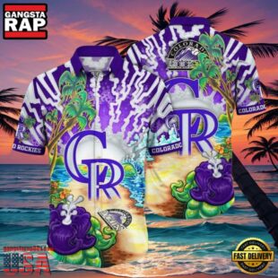 MLB Colorado Rockies Beachfront Celebration Tropical Shirt