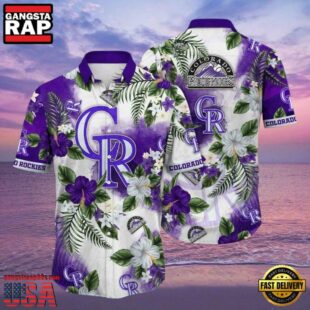 MLB Colorado Rockies Hibiscus Flower Hawaiian Shirt